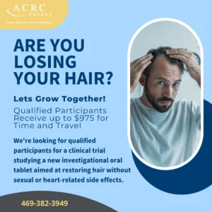 ACRC Trials: Now Enrolling for a Male Pattern Baldness Study
